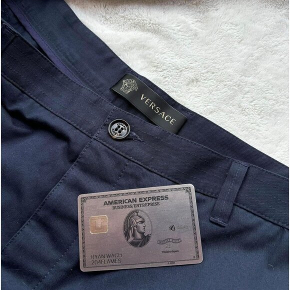 Versace Navy/Gold Medusa Pants - Picture 3 of 4